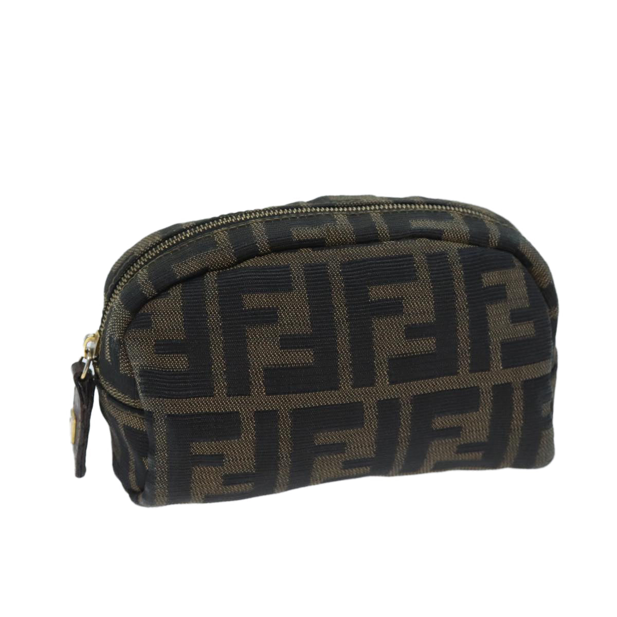 Luxury FendiZucca Canvas Pouch Brown Blackyk11488