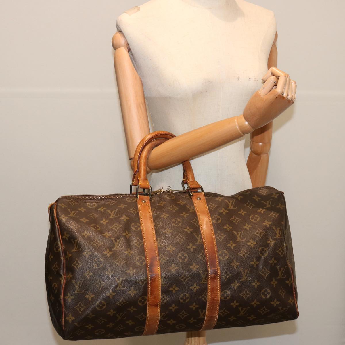 LOUIS VUITTON Monogram Keepall 45 Boston Bag M41428 LV yk11528