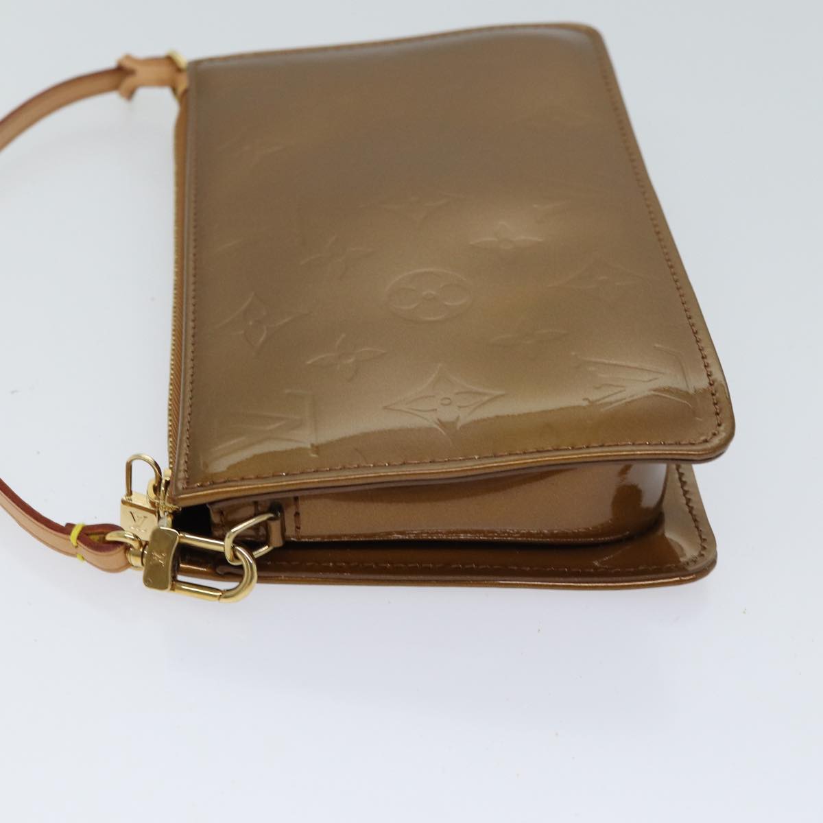 LOUIS VUITTON Monogram Vernis Lexington Pouch Bronze M91133 LV yk11556