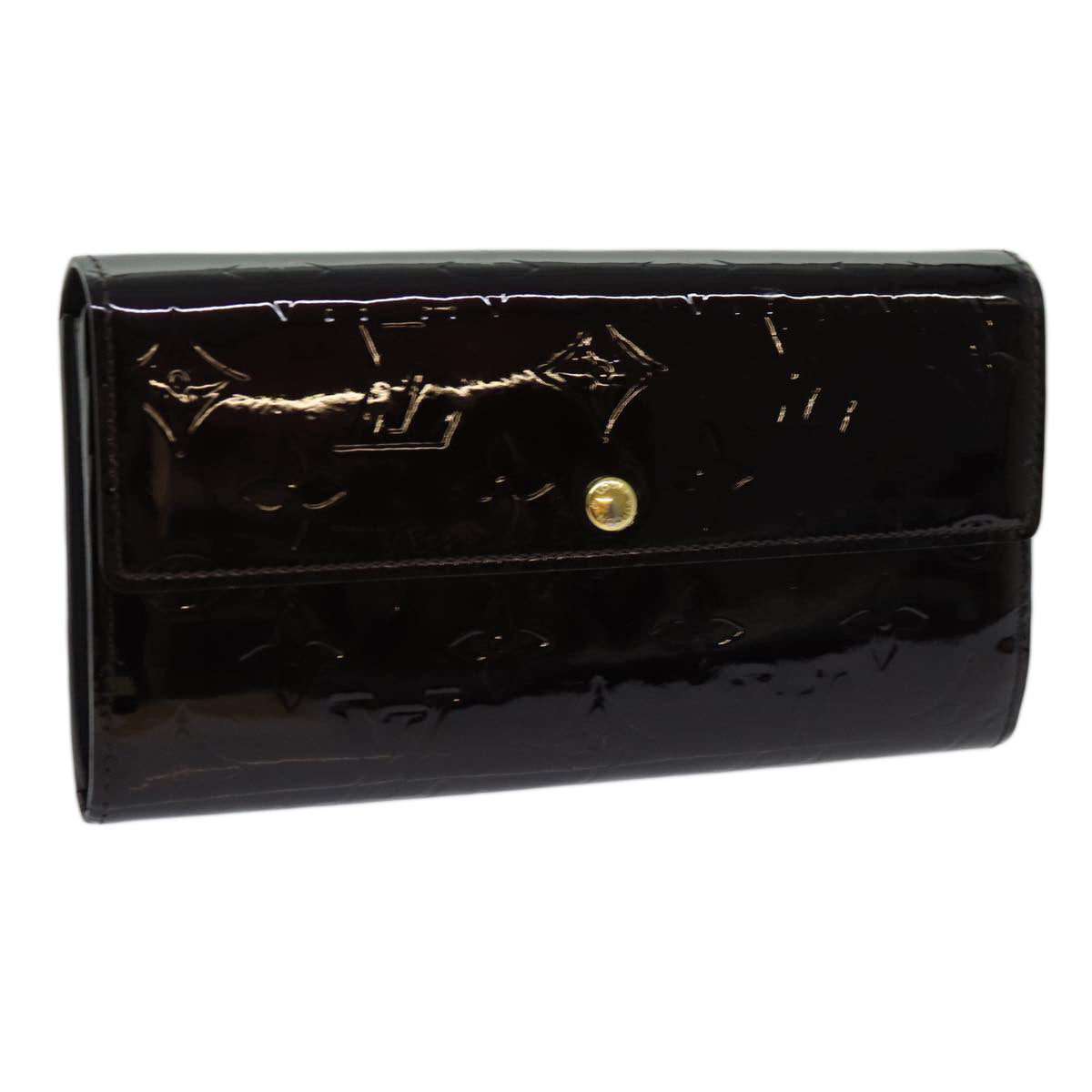LOUIS VUITTON Vernis Portefeuille Sarah Long Wallet Amarante M93524 yk11573