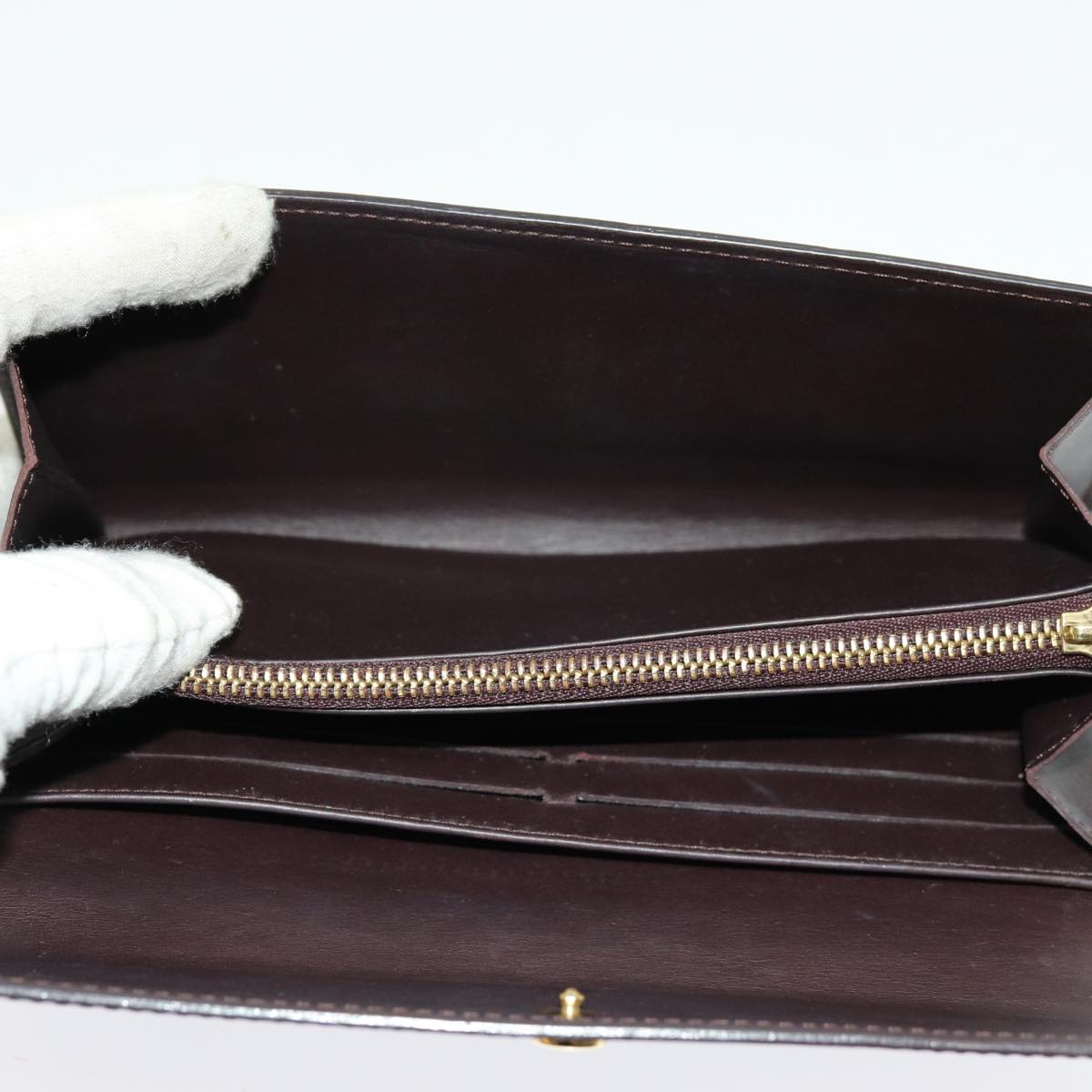 LOUIS VUITTON Vernis Portefeuille Sarah Long Wallet Amarante M93524 yk11573