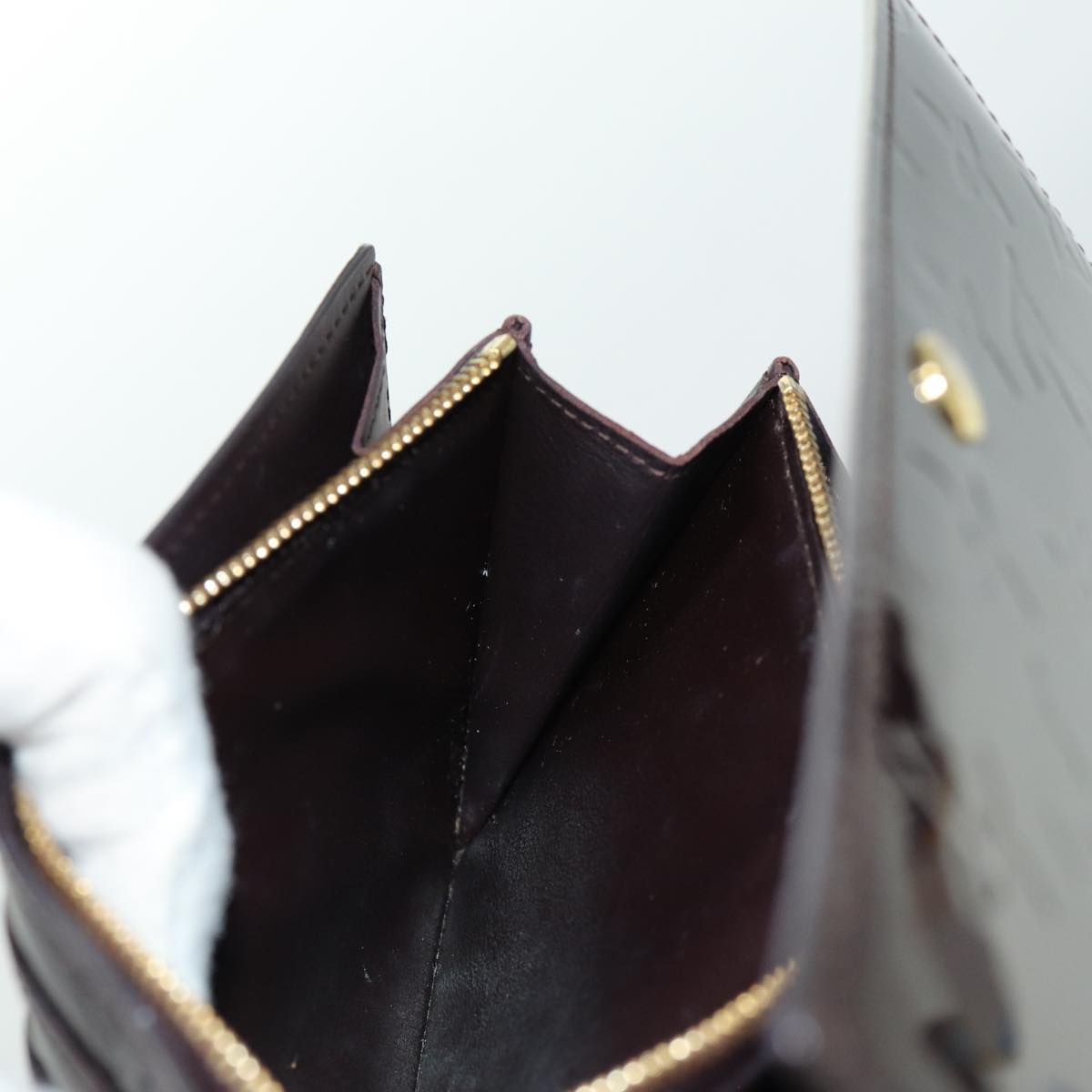 LOUIS VUITTON Vernis Portefeuille Sarah Long Wallet Amarante M93524 yk11573