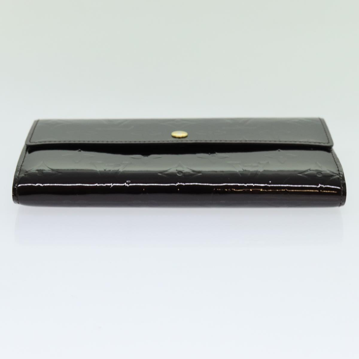 LOUIS VUITTON Vernis Portefeuille Sarah Long Wallet Amarante M93524 yk11573