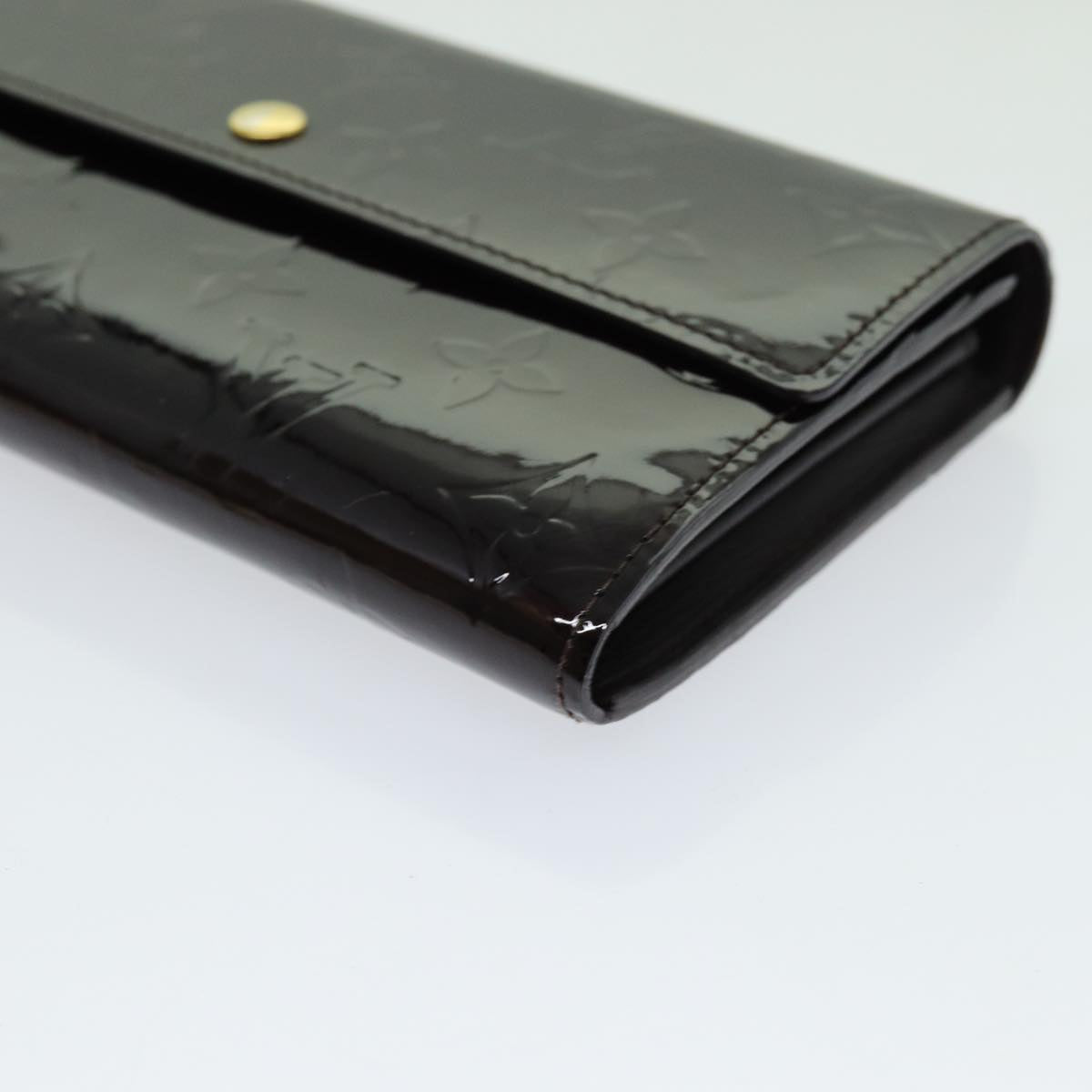 LOUIS VUITTON Vernis Portefeuille Sarah Long Wallet Amarante M93524 yk11573