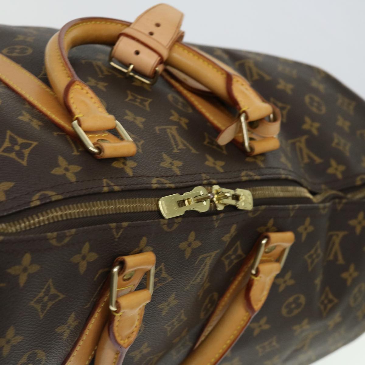 LOUIS VUITTON Monogram Keepall 55 Boston Bag M41424 LV yk11575