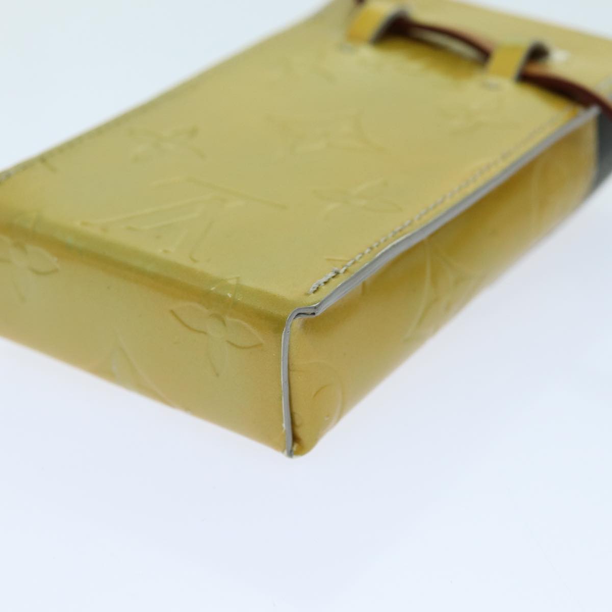 LOUIS VUITTON Monogram Vernis Green Cigarette Case Gris M91050 LV yk11583