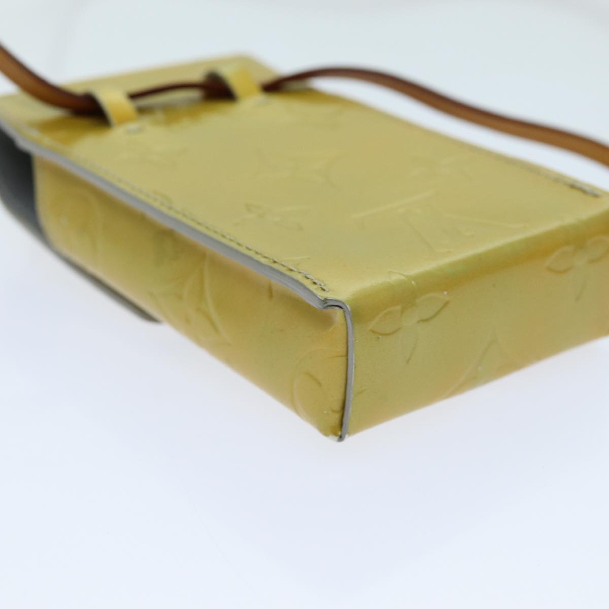 LOUIS VUITTON Monogram Vernis Green Cigarette Case Gris M91050 LV yk11583