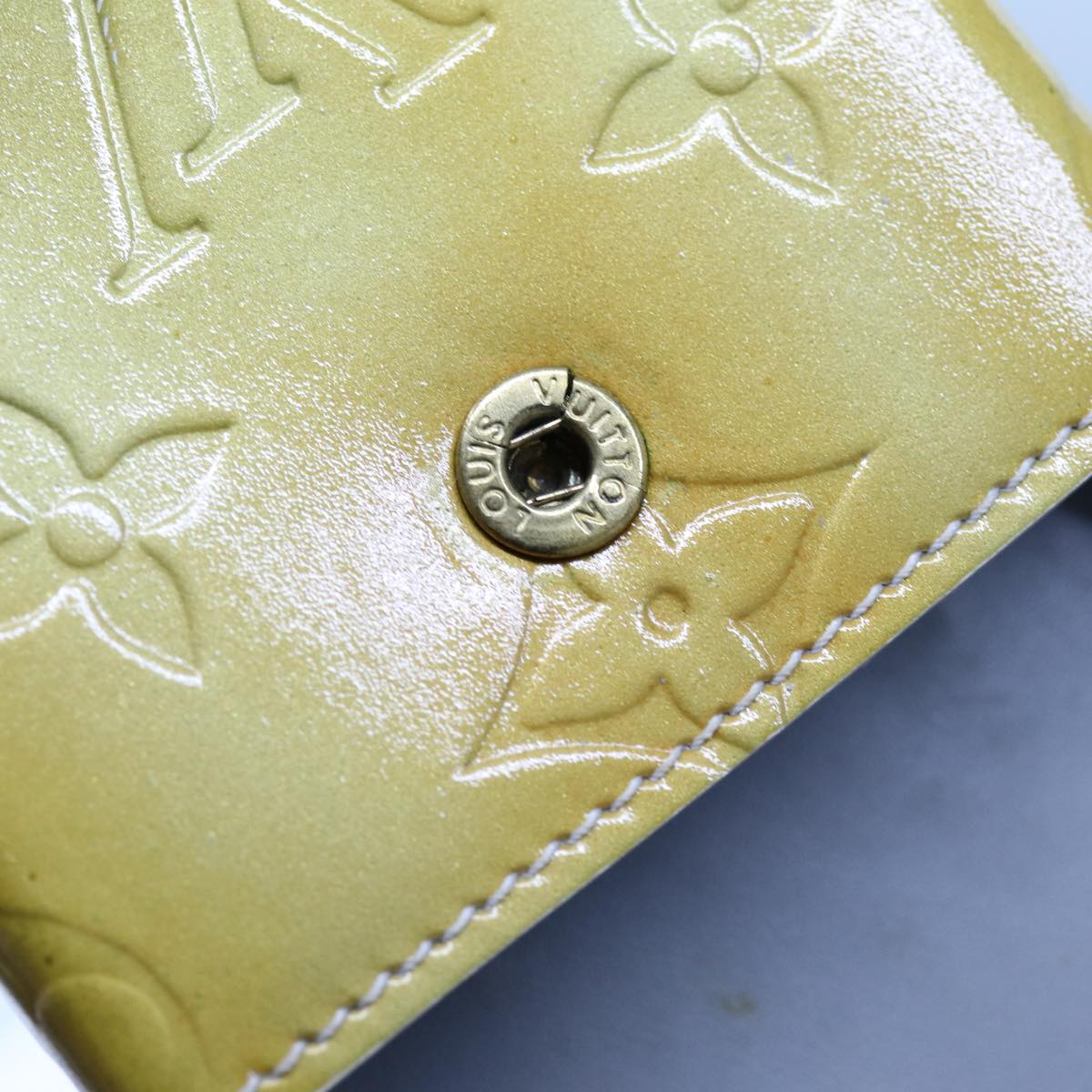 LOUIS VUITTON Monogram Vernis Green Cigarette Case Gris M91050 LV yk11583