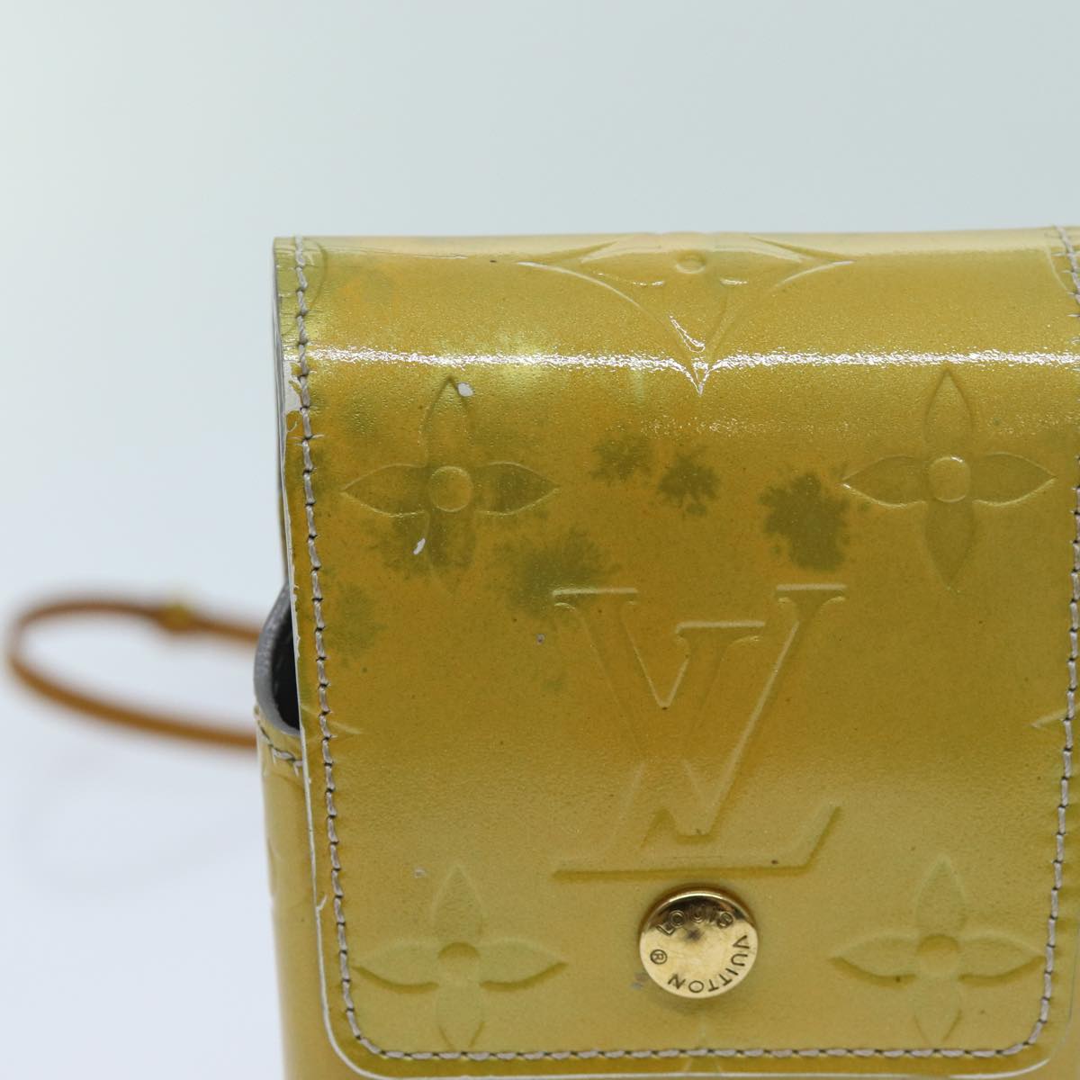 LOUIS VUITTON Monogram Vernis Green Cigarette Case Gris M91050 LV yk11583