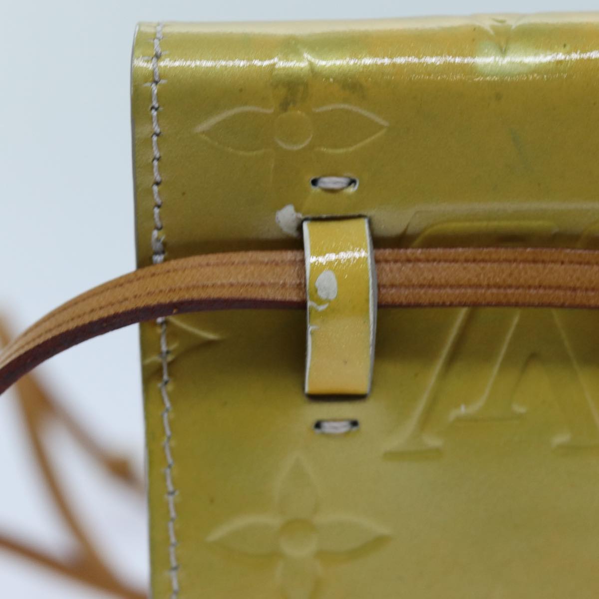 LOUIS VUITTON Monogram Vernis Green Cigarette Case Gris M91050 LV yk11583