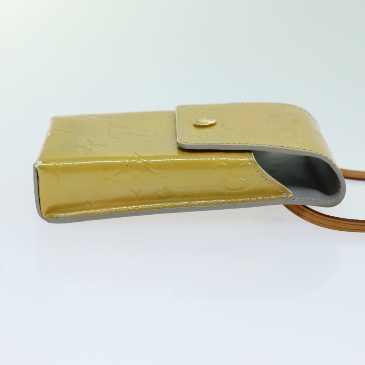 LOUIS VUITTON Monogram Vernis Green Cigarette Case Gris M91050 LV yk11583
