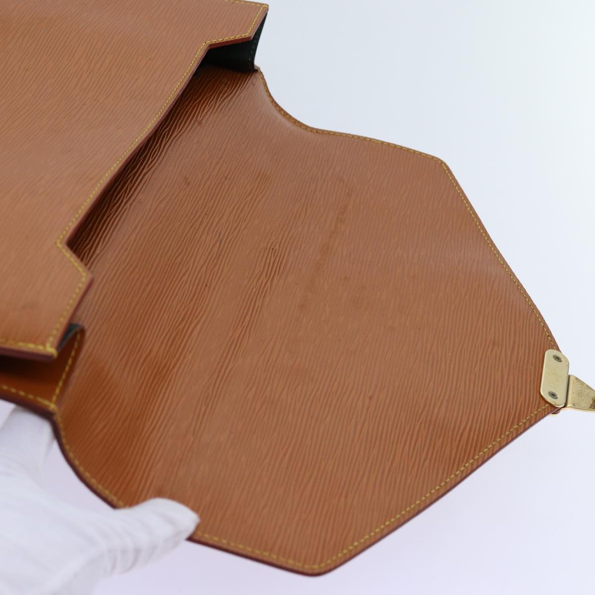 LOUIS VUITTON Epi Porte Documents Bandouliere Brown M54468 LV yk11593