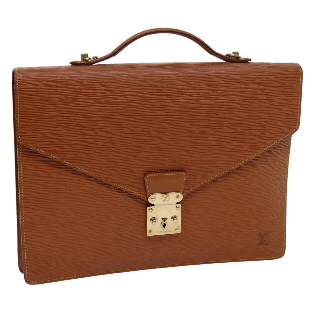 LOUIS VUITTON Epi Porte Documents Bandouliere Brown M54468 LV yk11593