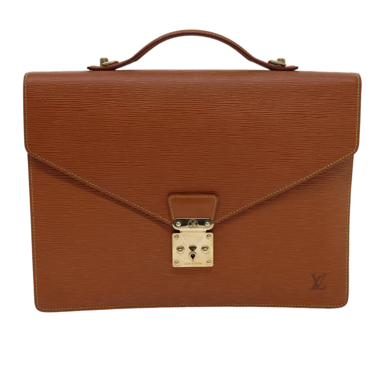 LOUIS VUITTON Epi Porte Documents Bandouliere Brown M54468 LV yk11593