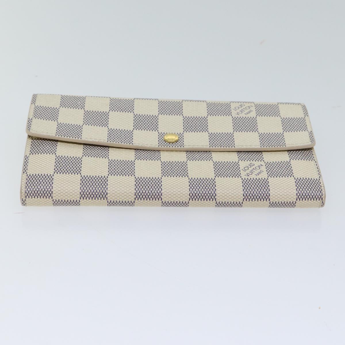 LOUIS VUITTON Damier Azur Portefeuille Sarah Long Wallet N63208 LV yk11622