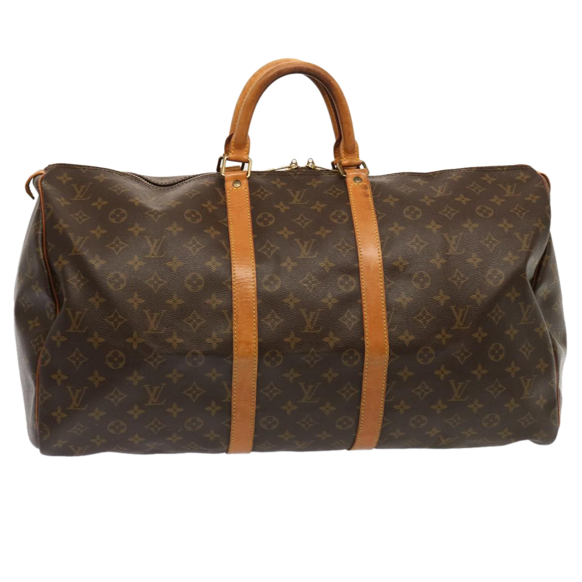 LOUIS VUITTON Monogram Keepall 55 Boston Bag M41424 LV yk11629