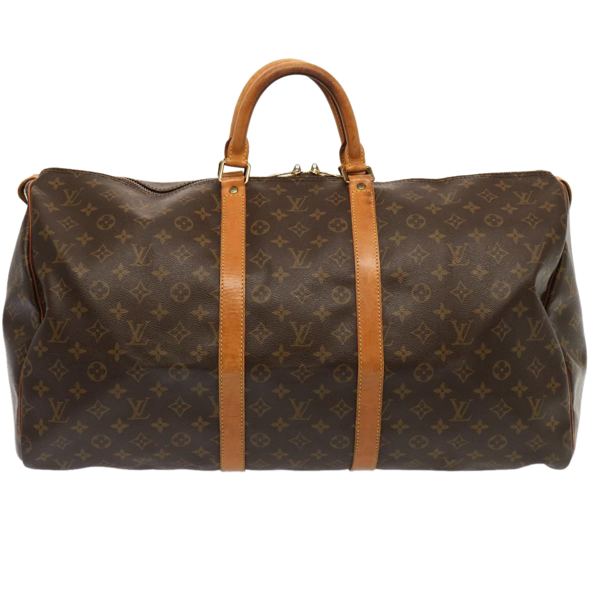 LOUIS VUITTON Monogram Keepall 55 Boston Bag M41424 LV yk11629