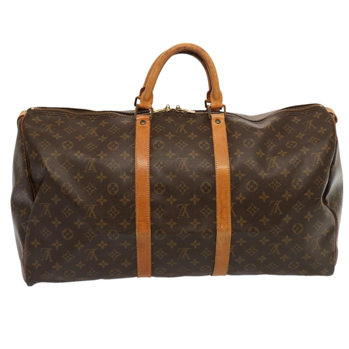 LOUIS VUITTON Monogram Keepall 55 Boston Bag M41424 LV yk11629