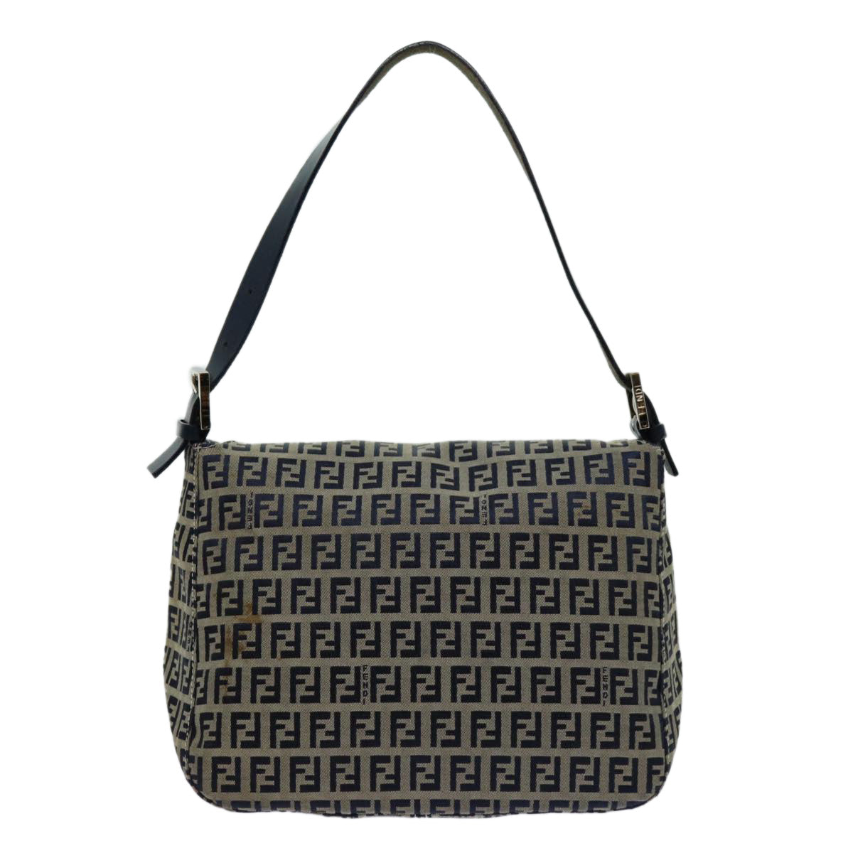 Luxury FendiZucchino Canvas Mamma Baguette Shoulder Bag Navyyk11630