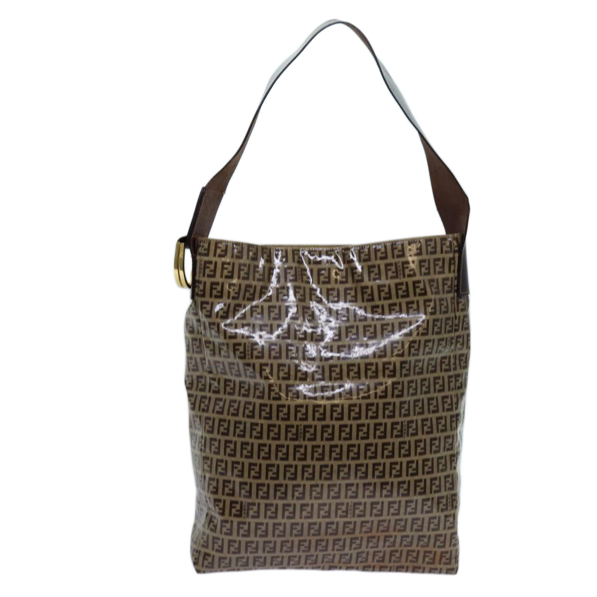 Luxury FendiZucchino Canvas Shoulder Bag Beigeyk11646