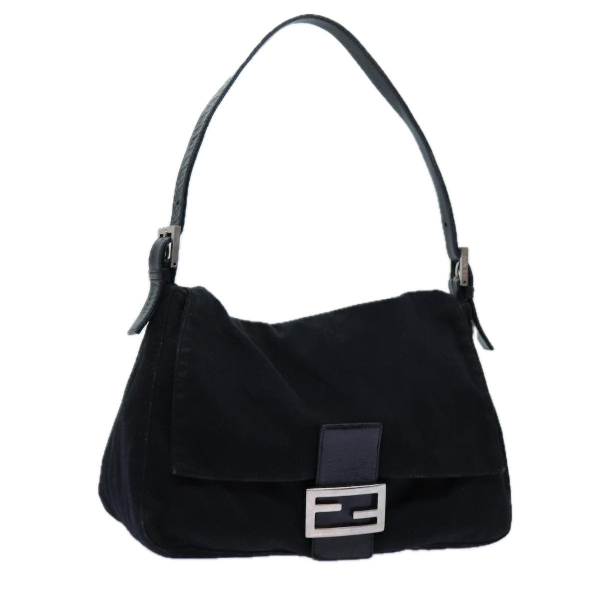 Luxury Fendi Mamma Baguette Shoulder Bag Nylon Blackyk11760