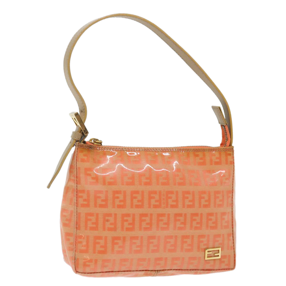 Luxury Fendi Zucchino Canvas Accessory Pouch Coated Canvas Orangeyk11786