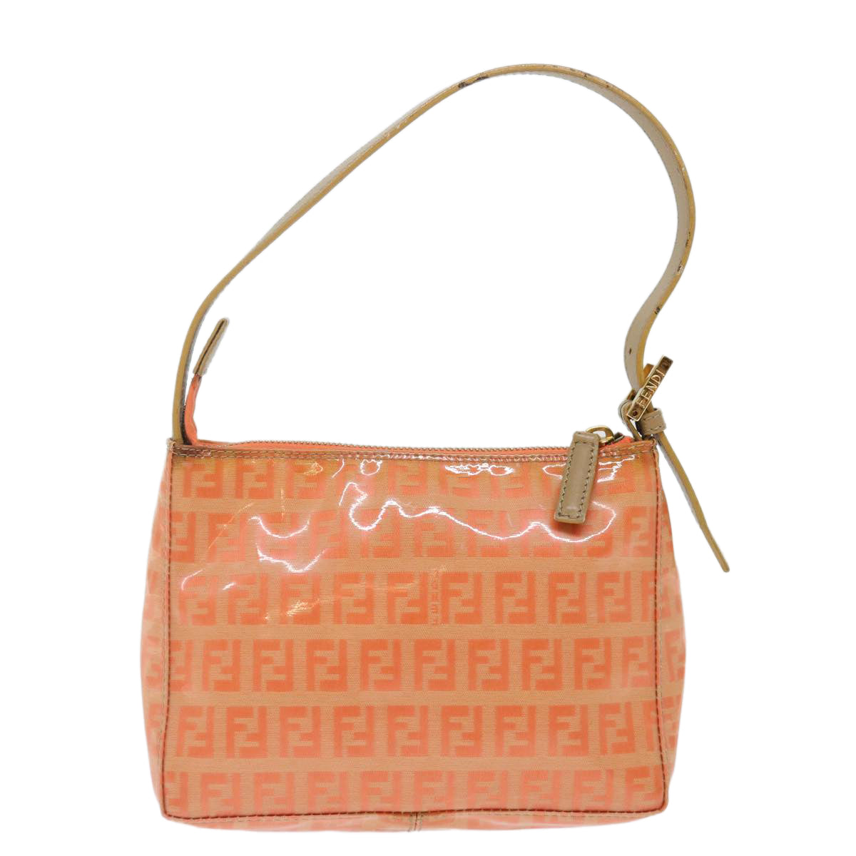 Luxury Fendi Zucchino Canvas Accessory Pouch Coated Canvas Orangeyk11786