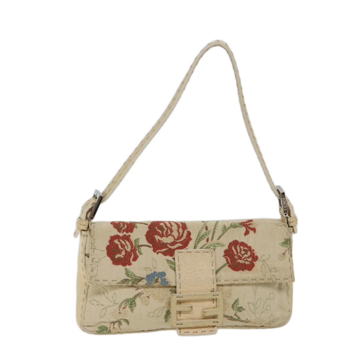 Luxury Fendi Celeria Floral Mamma Baguette Shoulder Bag Cotton Multicoloryk11868