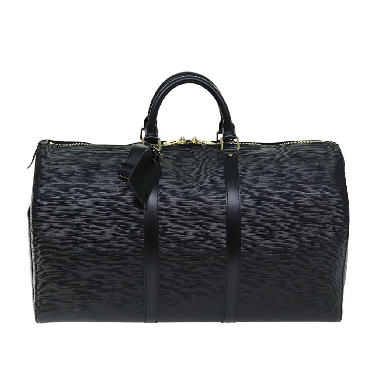 LOUIS VUITTON Epi Keepall 50 Boston Bag Black M42962 LV yk12009