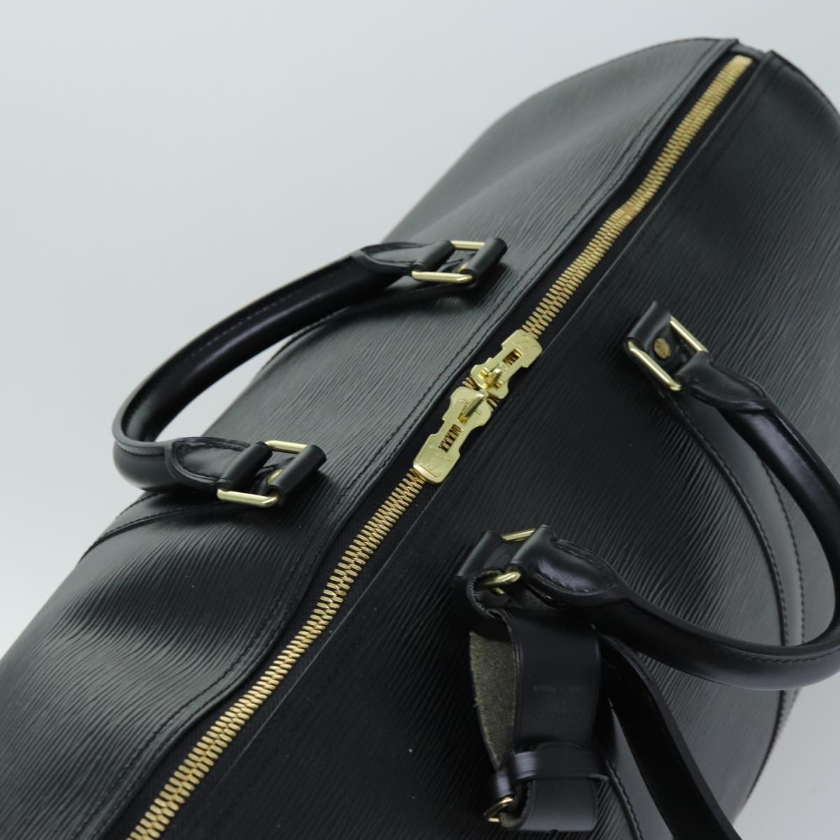 LOUIS VUITTON Epi Keepall 50 Boston Bag Black M42962 LV yk12009
