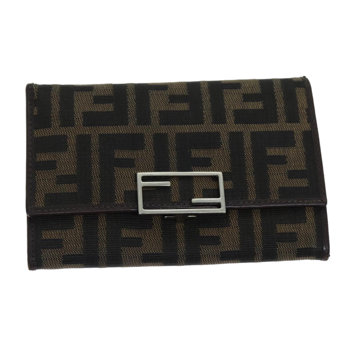 Luxury Fendi Zucca Canvas Wallet Black Brownyk12033