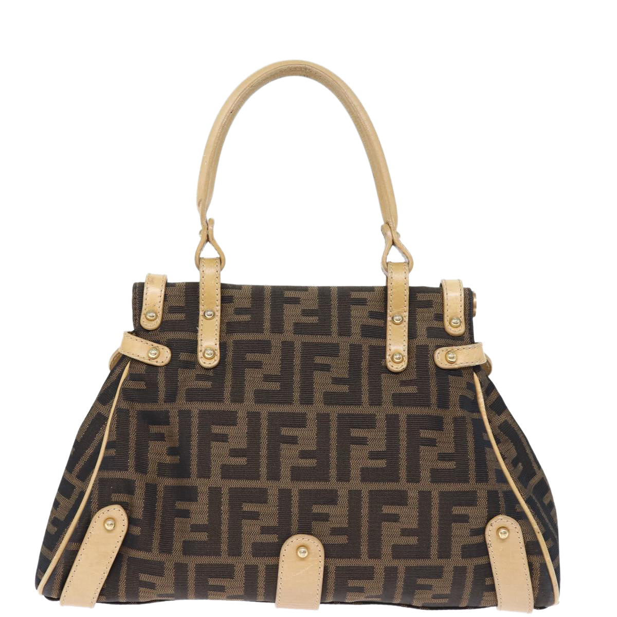 Luxury Fendi Zucca Canvas Hand Bag Brown Blackyk12269