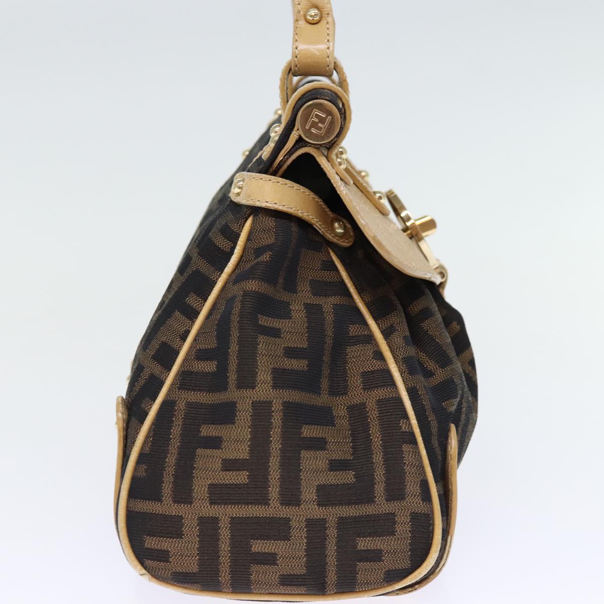 Luxury Fendi Zucca Canvas Hand Bag Brown Blackyk12269
