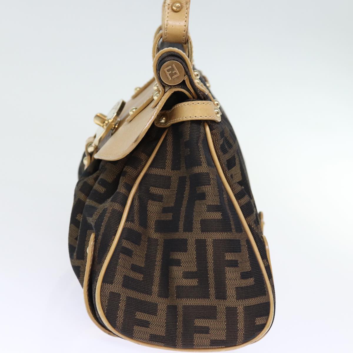 Luxury Fendi Zucca Canvas Hand Bag Brown Blackyk12269