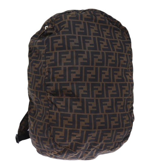 Luxury Fendi Zucca Canvas Backpack Nylon Brown Blackyk12282