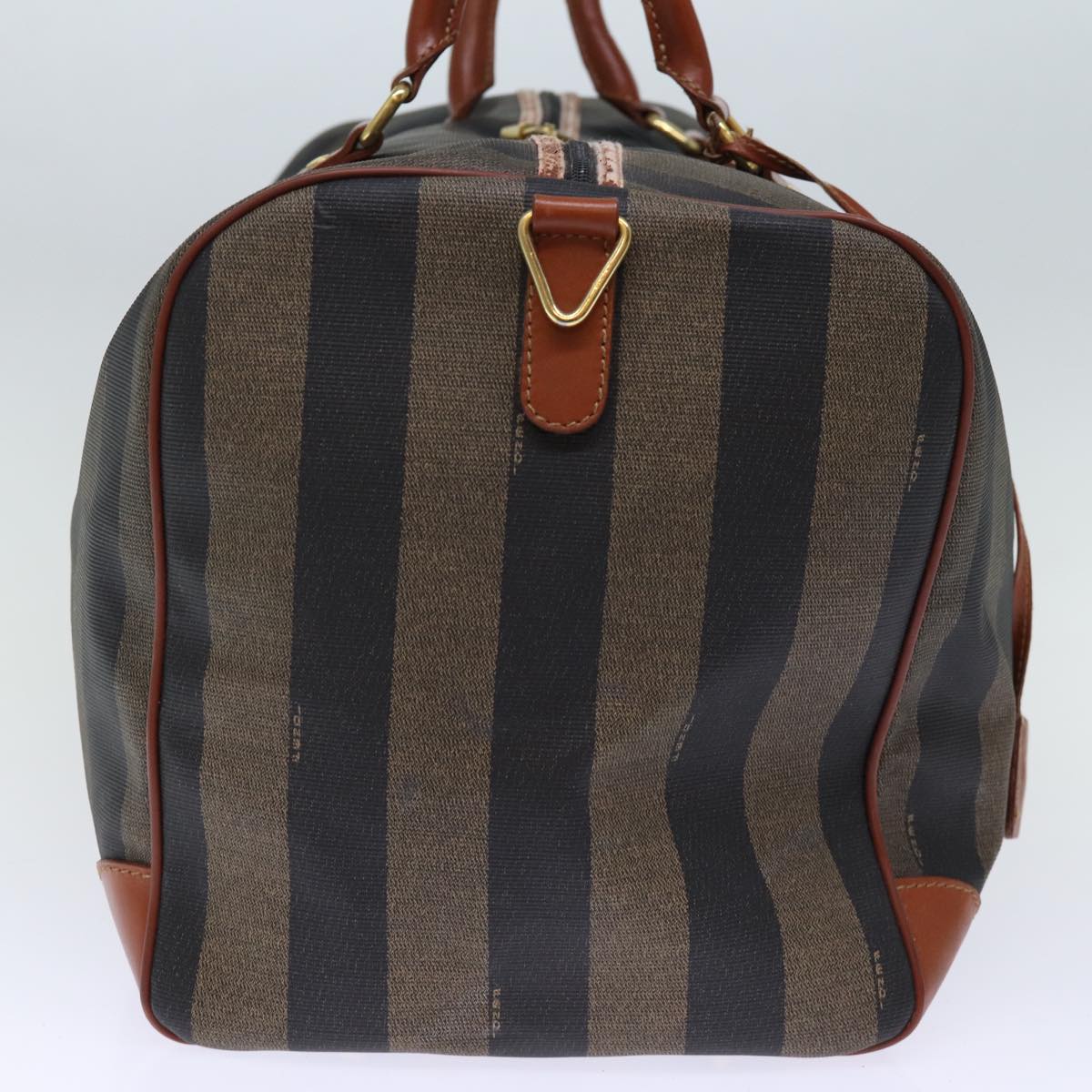 Luxury Fendi Pecan Canvas Boston Bag 2way Brown Blackyk12324