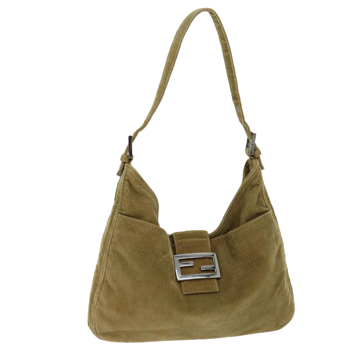 Luxury Fendi Mamma Baguette Shoulder Bag Corduroy Brownyk12382