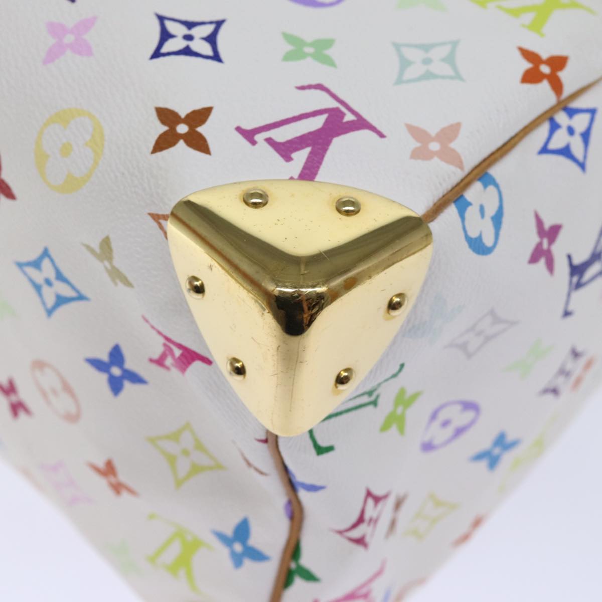 LOUIS VUITTON Monogram Multicolor Speedy 30 Hand Bag White M92643 yk12456