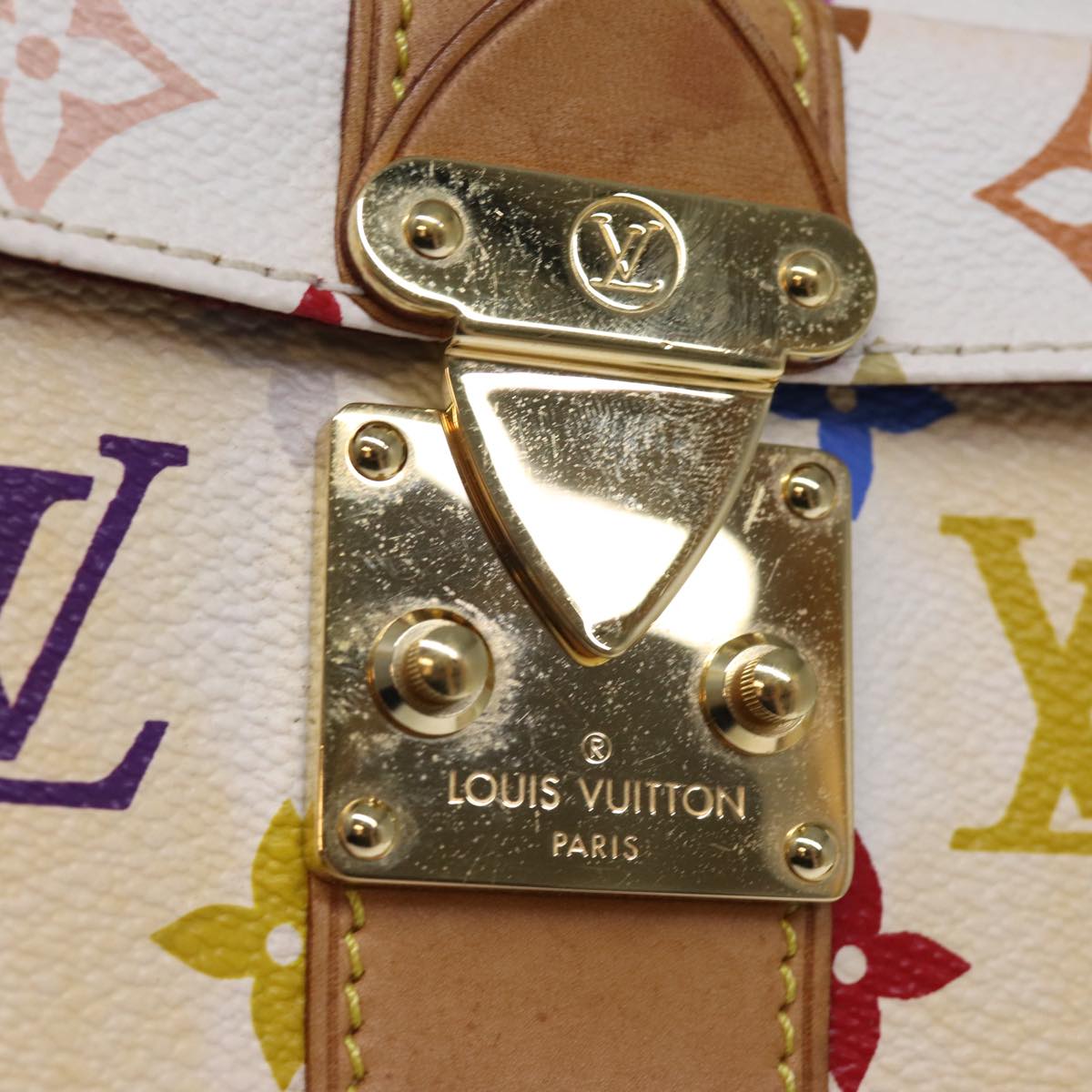 LOUIS VUITTON Monogram Multicolor Speedy 30 Hand Bag White M92643 yk12456