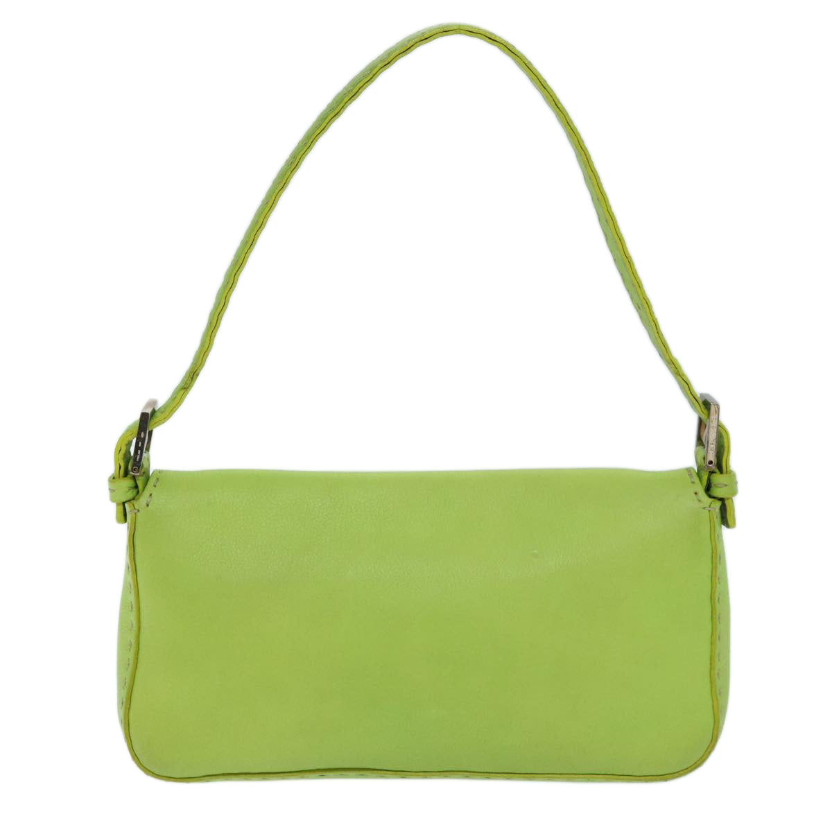 Luxury Fendi Celeria Mamma Baguette Shoulder Bag Leather Greenyk12521
