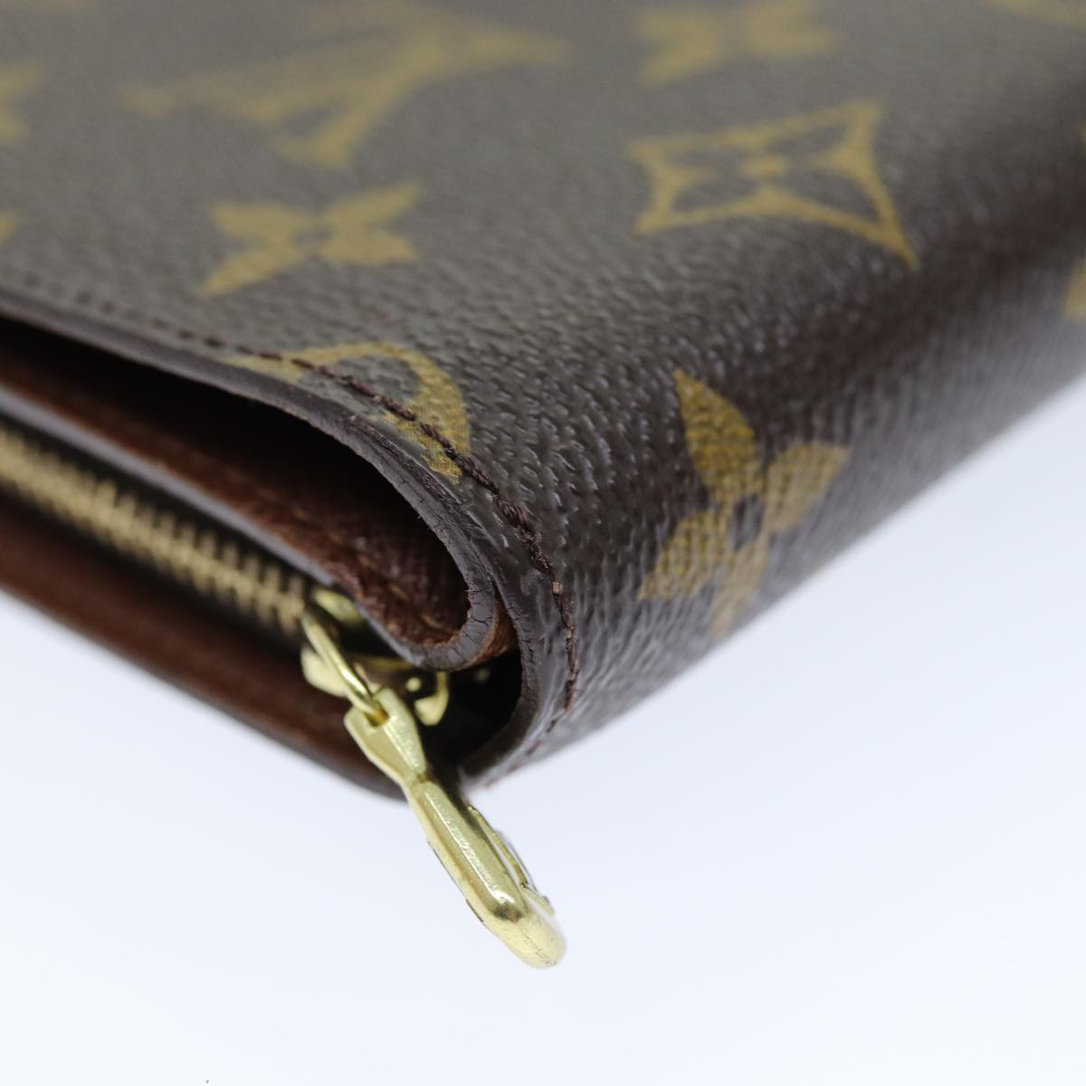 LOUIS VUITTON Monogram Porto Papie Zip Wallet M61207 LV yk12557