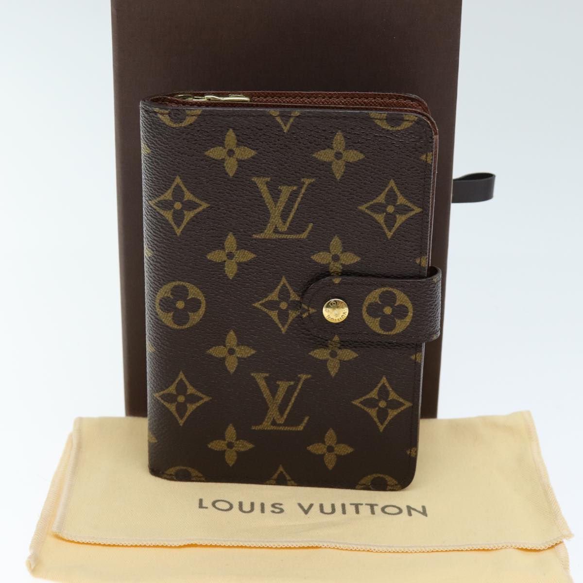 LOUIS VUITTON Monogram Porto Papie Zip Wallet M61207 LV yk12557