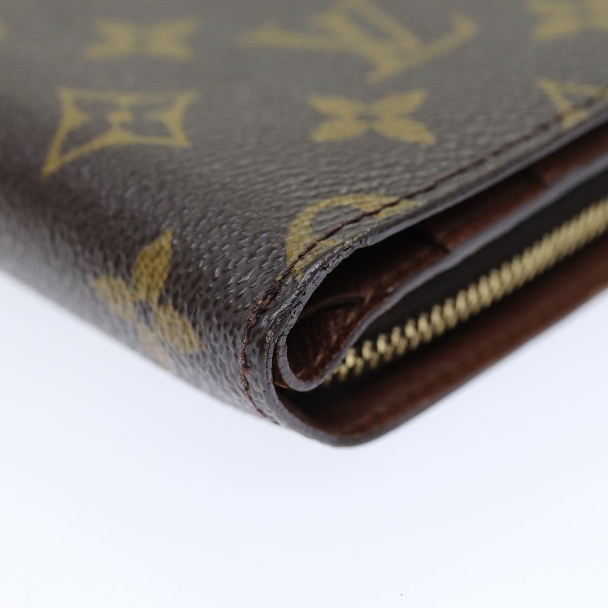LOUIS VUITTON Monogram Porto Papie Zip Wallet M61207 LV yk12557