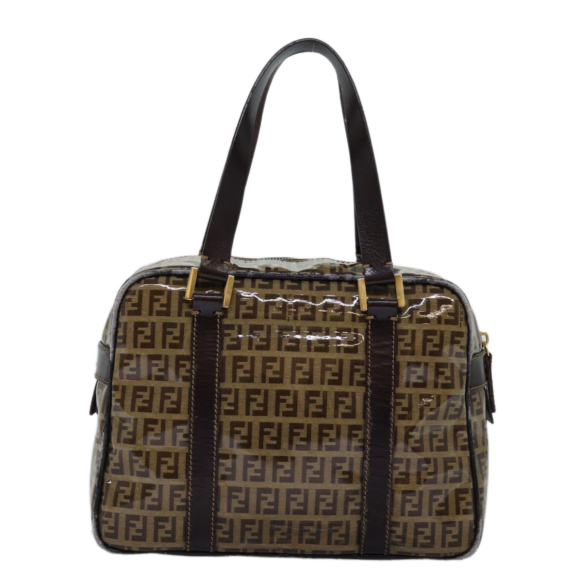 Luxury Fendi Zucchino Canvas Hand Bag Beigeyk12558