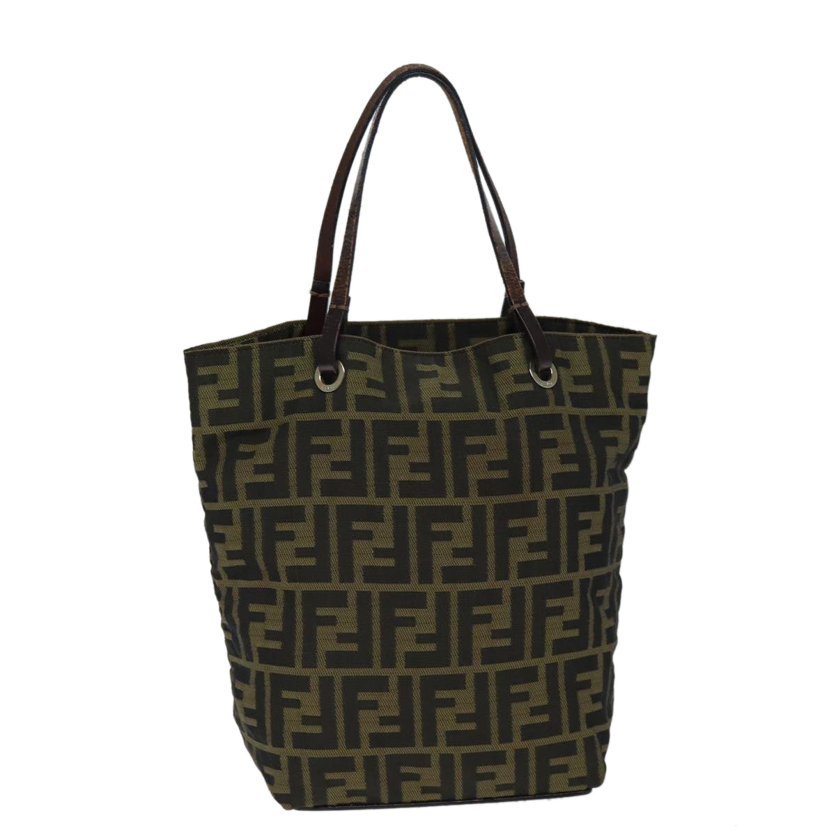 Luxury Fendi Zucca Canvas Hand Bag Brown Blackyk12584