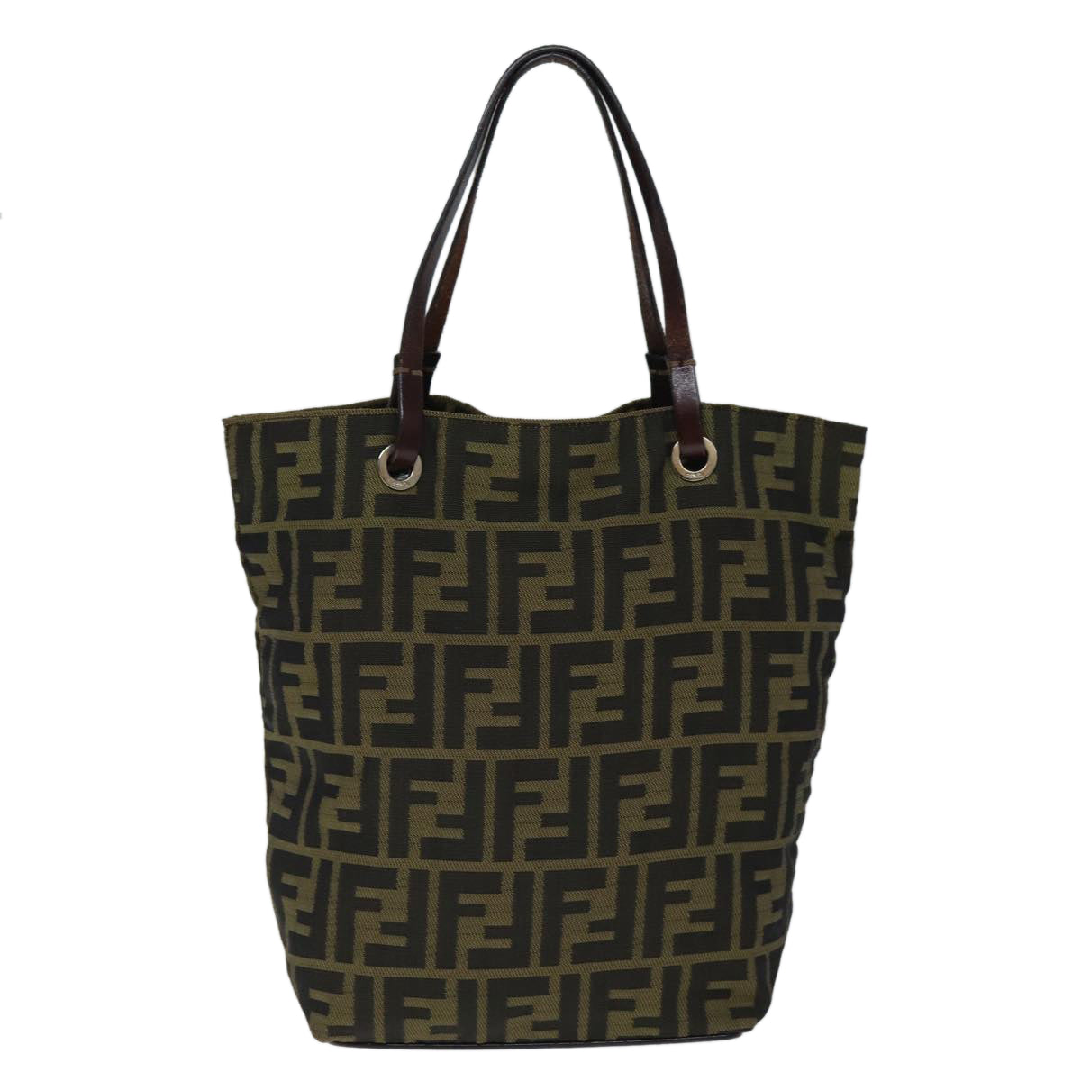 Luxury Fendi Zucca Canvas Hand Bag Brown Blackyk12584