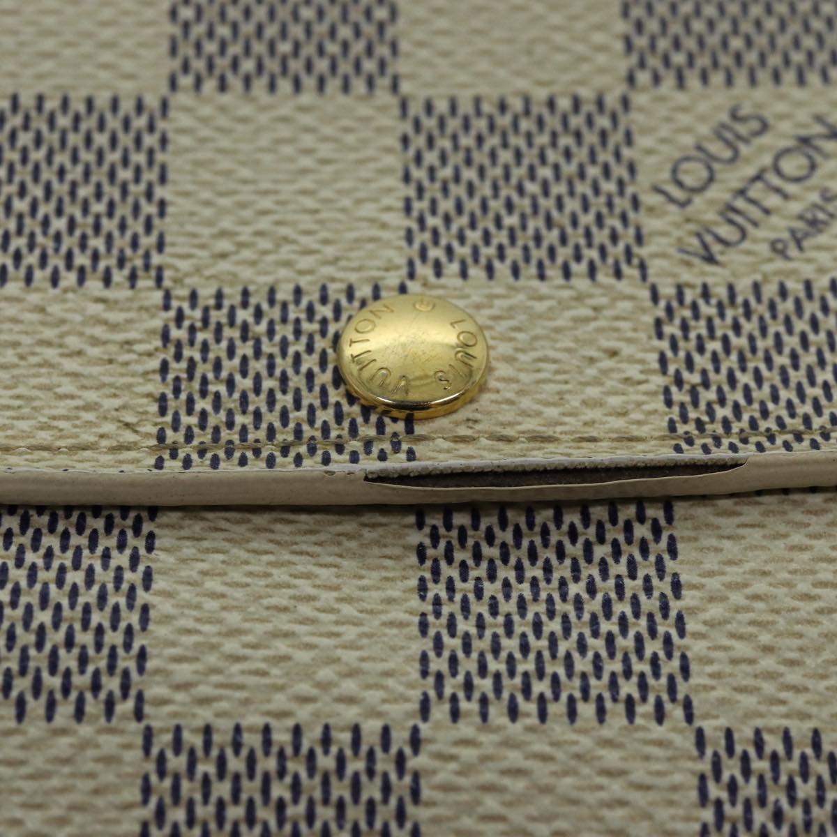 LOUIS VUITTON Damier Azur Portefeuille Anais Trifold Wallet N63241 yk12601