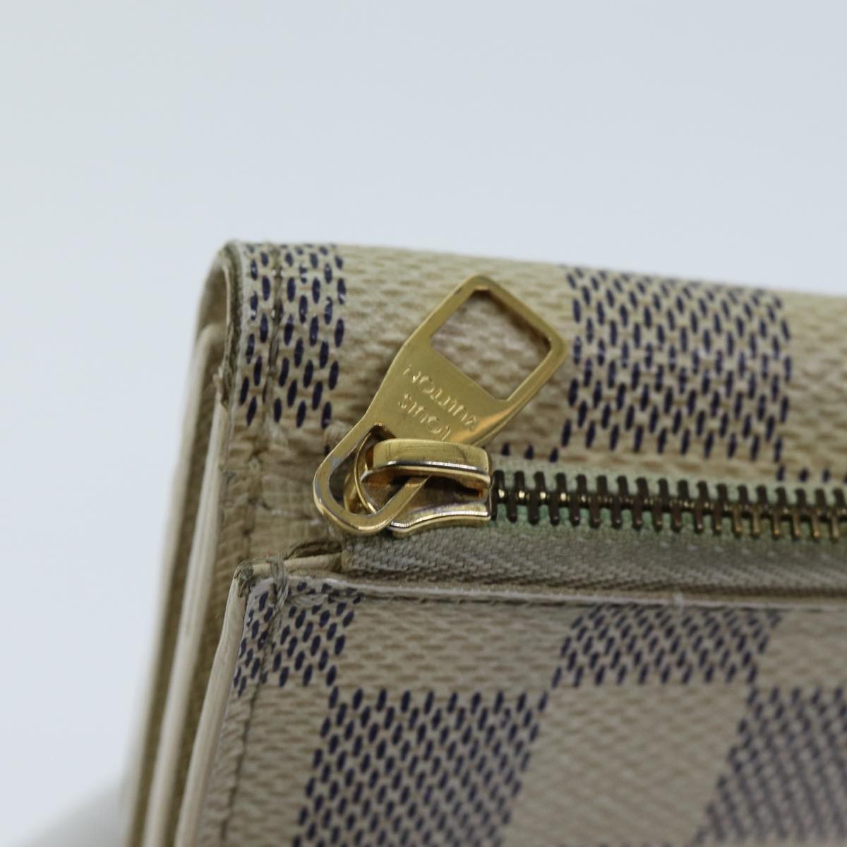 LOUIS VUITTON Damier Azur Portefeuille Anais Trifold Wallet N63241 yk12601