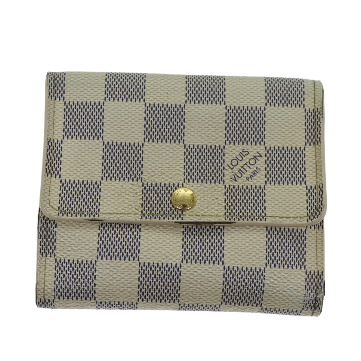 LOUIS VUITTON Damier Azur Portefeuille Anais Trifold Wallet N63241 yk12601