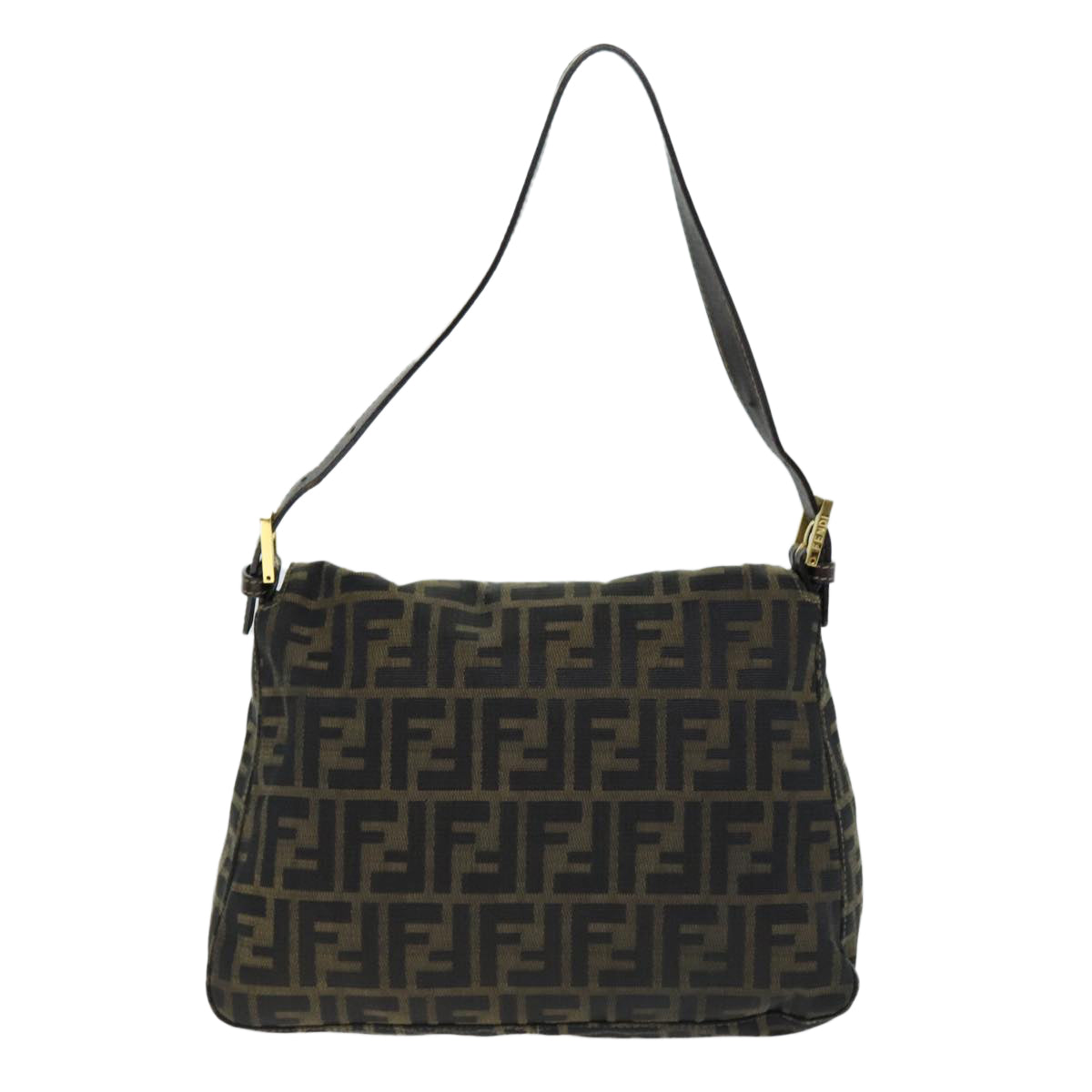 Luxury Fendi Zucca Canvas Mamma Baguette Shoulder Bag Black Brownyk12613A